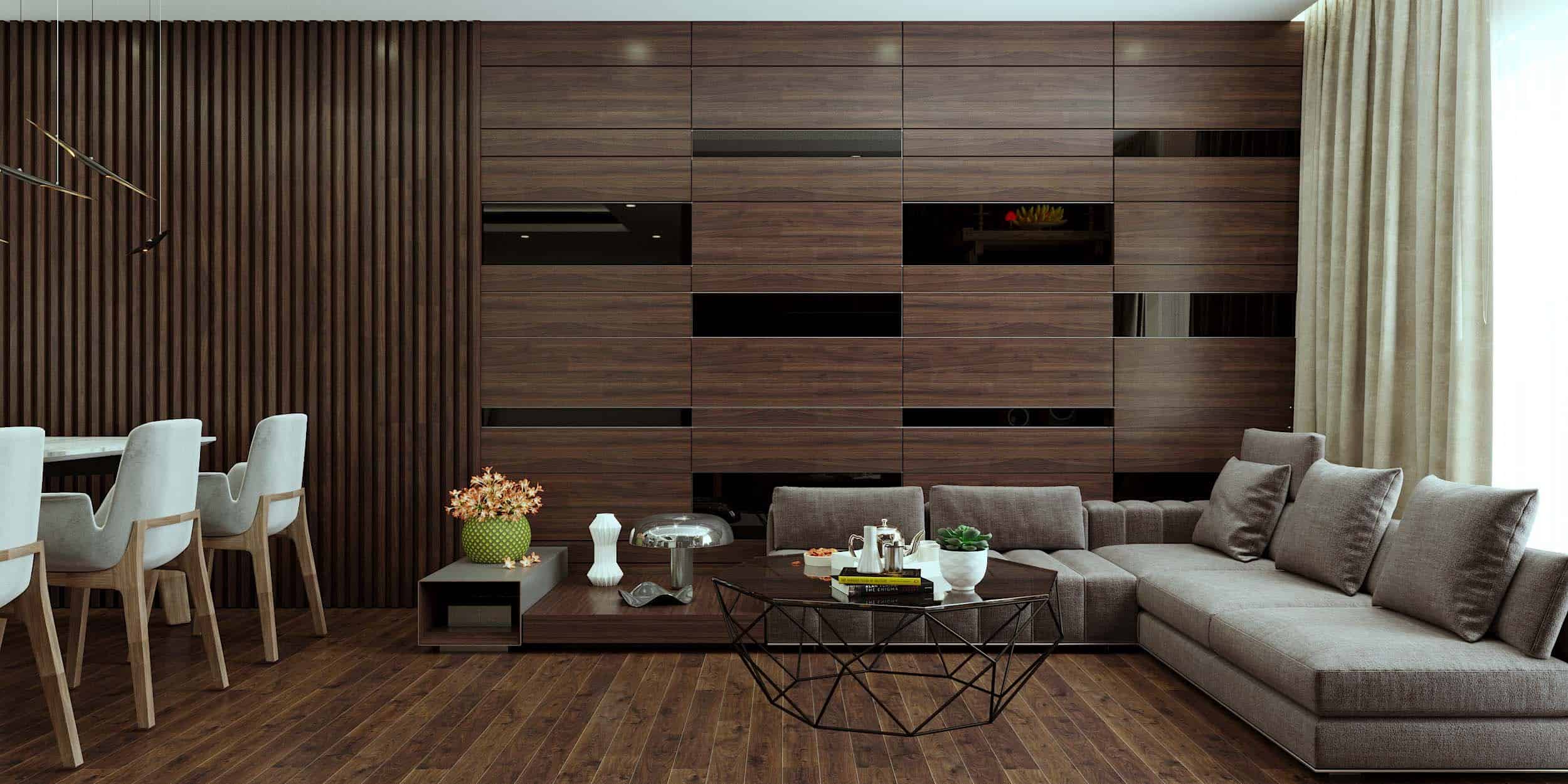 Gỗ ốp tường xanh