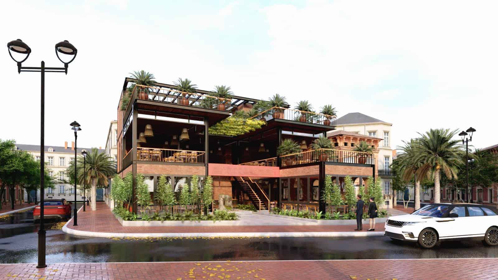 Thiết kế quán cafe sân vườn đẹp